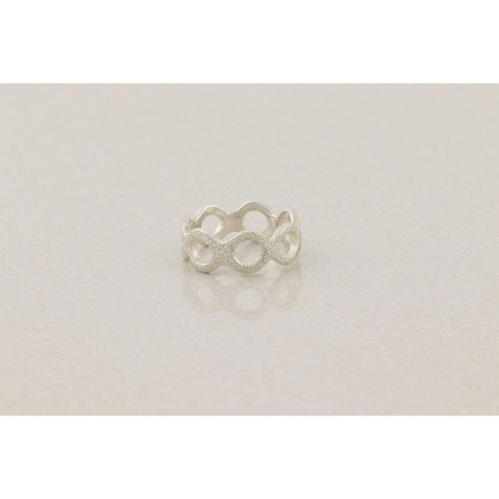 Sterling Silver Textured O Ring Band Circle Design Size 7 - Picture 6 of 6